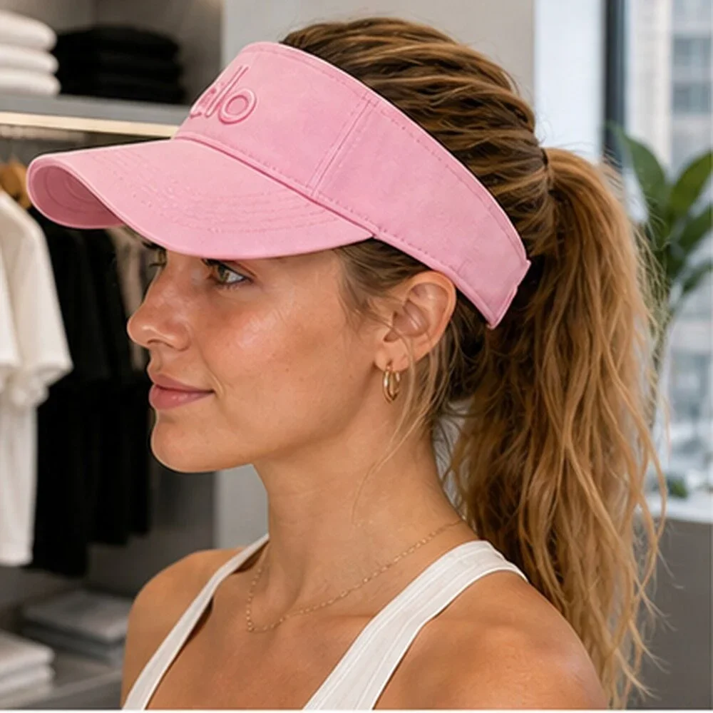ALO Yoga Pink Running Open Top Visor Hat NWT
